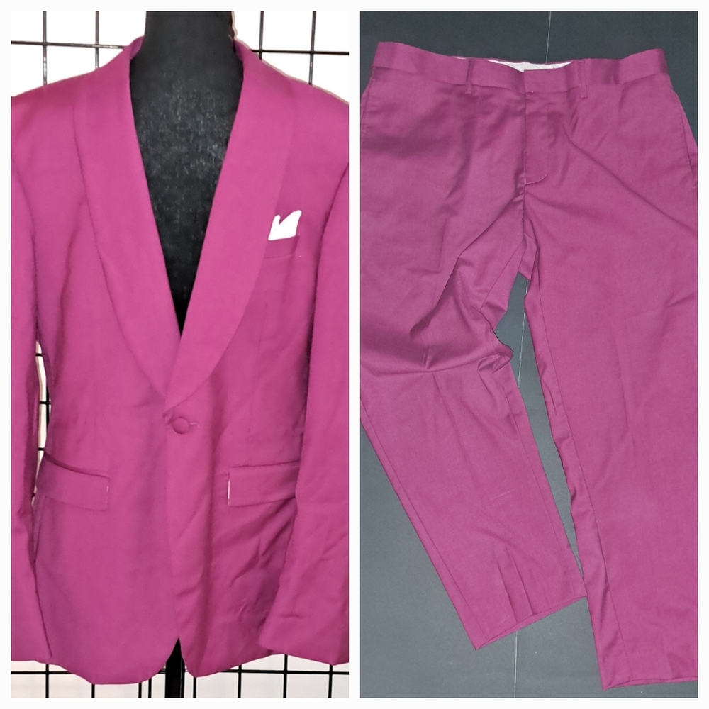 Biarelli Men's Suit, Blazer Size L, Pants Size 36 Long